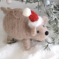 Wilma Wombat Christmas Felt Decoration 